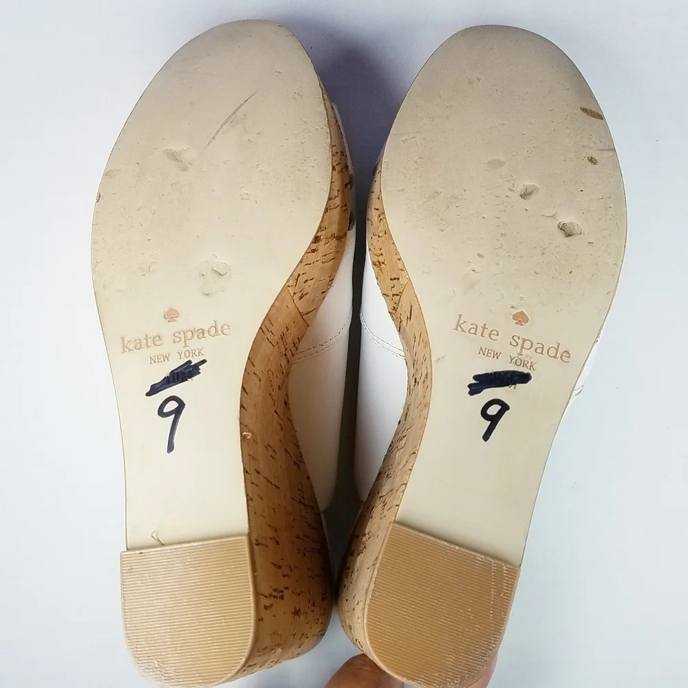 🌸 Kate Spade | White Wedge Espadrilles 9‎